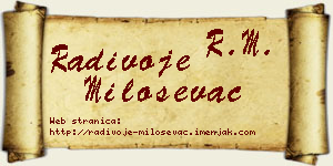 Radivoje Miloševac vizit kartica